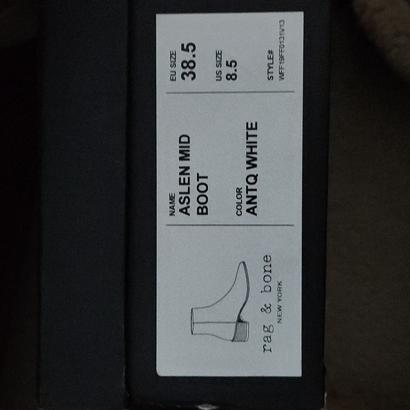 Rag & Bone Aslen Mid Boot Antique White Sz EU 39 US 8.5 & 9 $475 NIB - Picture 12 of 13